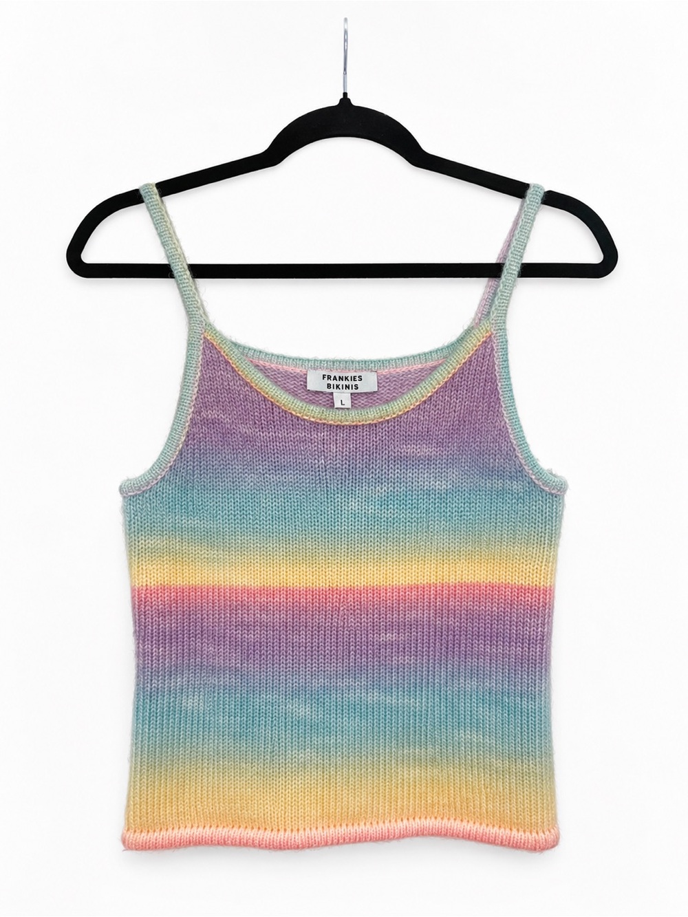 Frankie's Bikinis Pastel Rainbow Knit Tank Top - Multicolor